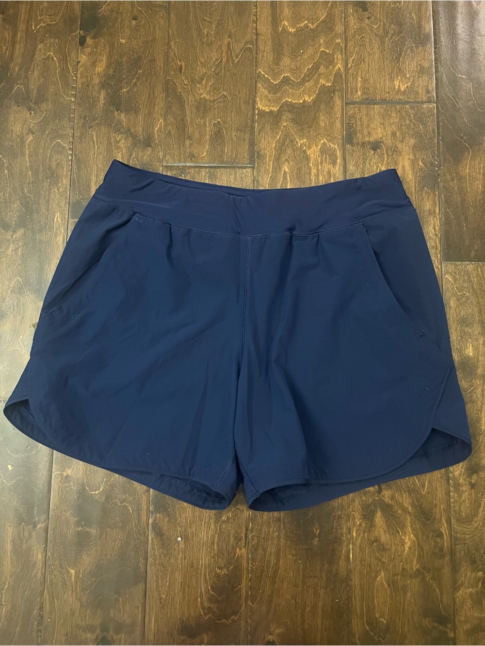 Lands' End Navy Athletic Shorts with Wide Waistband
